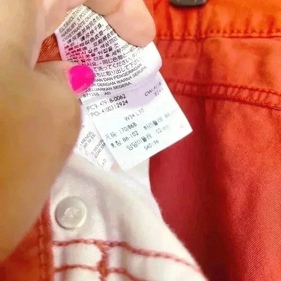 DOCKERS - Harvest Red Jean-cut Stretch Chino Flat-Front Pants, Fits Mens 34X30 - Picture 8 of 15